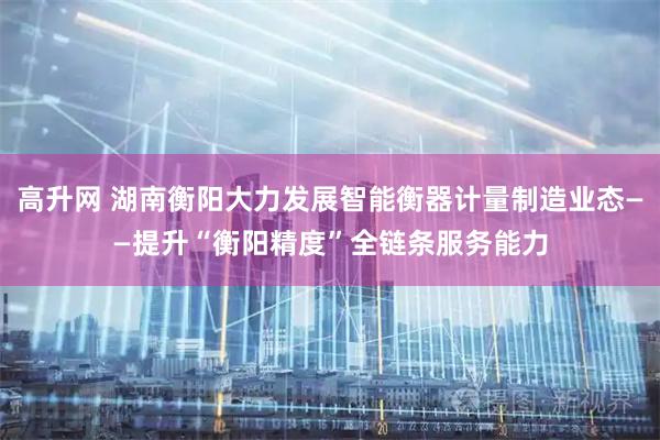 高升网 湖南衡阳大力发展智能衡器计量制造业态——提升“衡阳精度”全链条服务能力